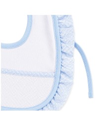 Broidery Bib with Aida Cloth and Ruffle Trim - CI829 - Corredo Italiano