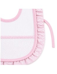 Broidery Bib with Aida Cloth and Ruffle Trim - CI829 - Corredo Italiano