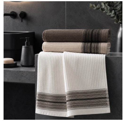 Set of 3 Terry Face Towels and 3 Guest Towels - Ondina -...