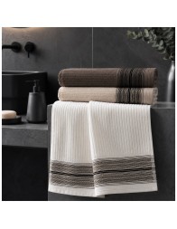 Set asciugamani Ondina in cotone 100% con bordo rigato elegante