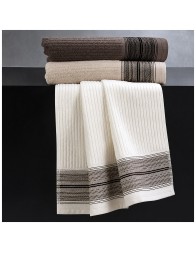 Set asciugamani Ondina in cotone 100% con bordo rigato elegante