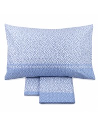 Set lenzuola cotone 1 piazza Otranto con fantasia tartan city azzurra