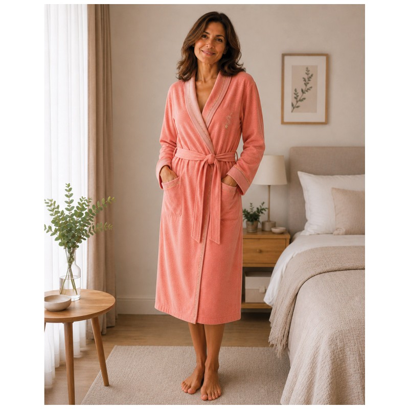 Vestaglia lunga in misto cotone -...