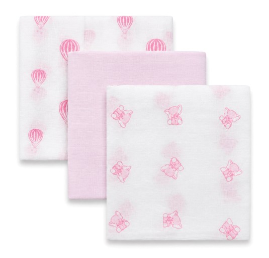 Quadrati garzati neonata in cotone rosa Teneri Bebè 2