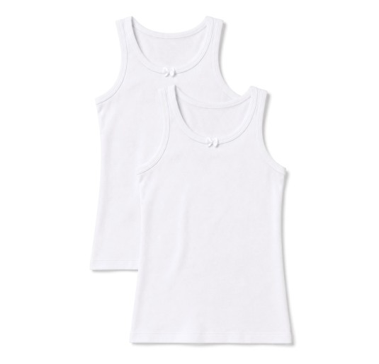 Set di 2 canottiere bambina in puro cotone spalla larga -... 2