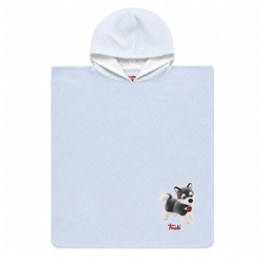 TRUDI baby poncho bathrobe in cotton terry with hood