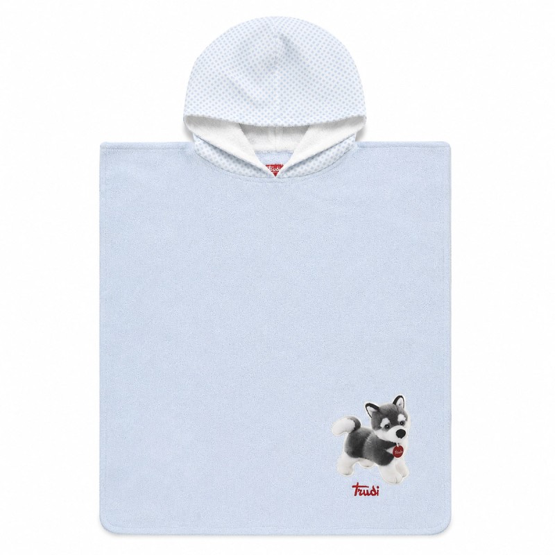 Accappatoio poncho baby TRUDI in spugna di cotone con cappuccio