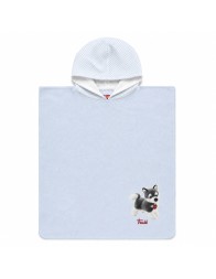 Accappatoio poncho baby TRUDI in spugna di cotone con cappuccio