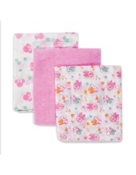Set di 3 mussole quadrati di garza in puro cotone - Minnie WX6104B - Disney