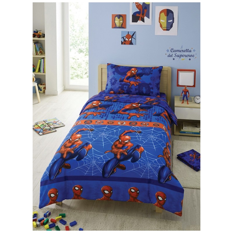 Set lenzuola Spiderman Marvel in cotone per letto singolo