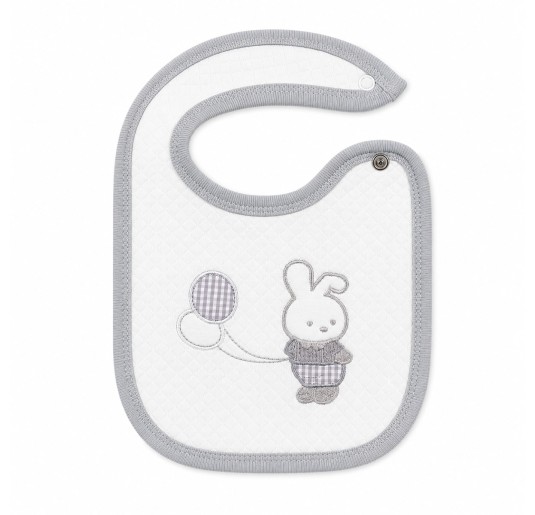 Embroidered Bib with Clip Closure - Bunny - Irge Baby