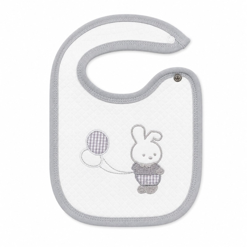 Bavetta ricamata con chiusura clip - Coniglietto - Irge Baby