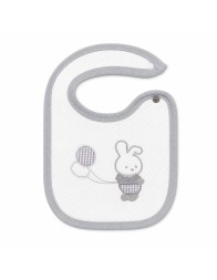 Embroidered Bib with Clip Closure - Bunny - Irge Baby
