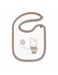 Embroidered Bib with Clip Closure - Bunny - Irge Baby