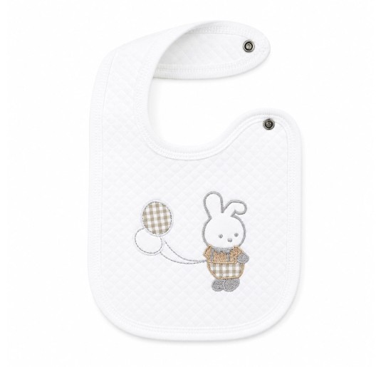 Bavetta ricamata con chiusura clip - Coniglietto - Irge Baby 2
