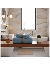 Set of 1 Bath Towel and 1 Guest Towel in 650 GSM Terry Cloth - Soffio - Corredo Italiano