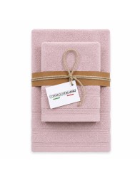 Set of 1 Bath Towel and 1 Guest Towel in 650 GSM Terry Cloth - Soffio - Corredo Italiano