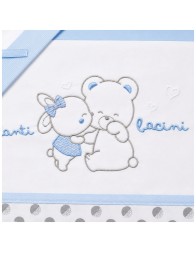 Baby cot sheet set in cotton with Tanti Bacini embroidery