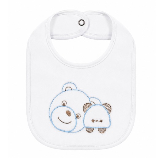 Chenille bib with embroidery and clip - CI1562 - Corredo Italiano 2