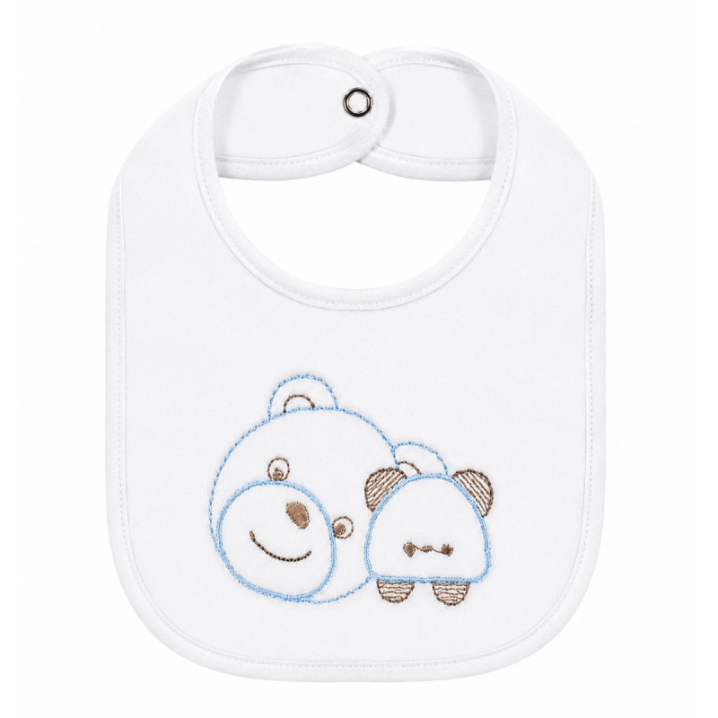 Chenille bib with embroidery and clip...