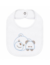 Chenille bib with embroidery and clip - CI1562 - Corredo Italiano