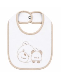 Chenille bib with embroidery and clip - CI1562 - Corredo Italiano