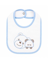 Chenille bib with embroidery and clip - CI1562 - Corredo Italiano