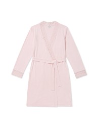 Women’s cotton kimono dressing gown with lace sleeves - 21159 - Lunatica