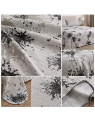 Close-up of abstract jacquard texture in pearl grey and beige tones by Nausicaa