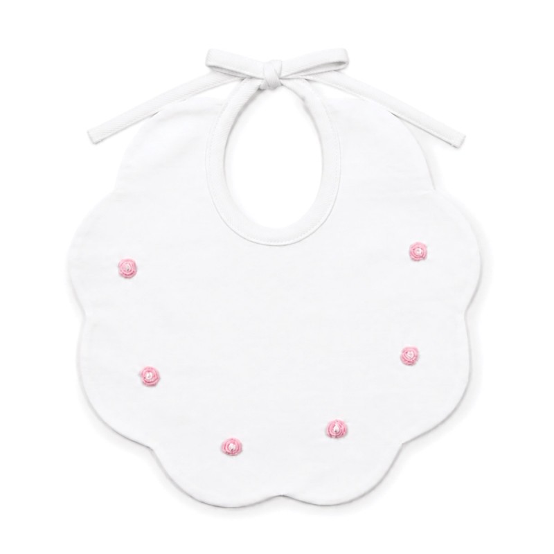 Embroidered bib in pure cotton -...