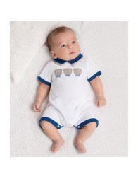 Baby wearing short cotton romper