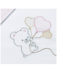 Set cotton sheets for cradle and pram – Teddy Bear with Balloons – Mio Piccolo