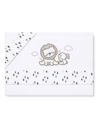 Breathable cotton newborn sheets for cradle and pram with embroidered animal design