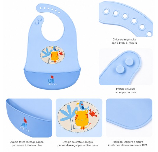 Bavaglino pappa in silicone Ellepi AD9816AZ 2