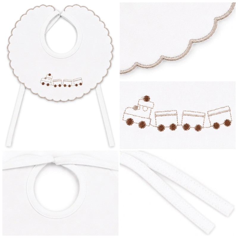 Pure cotton baby bib with embroidered...