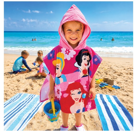 Accappatoio poncho bambina in microspugna fastdry - Principesse