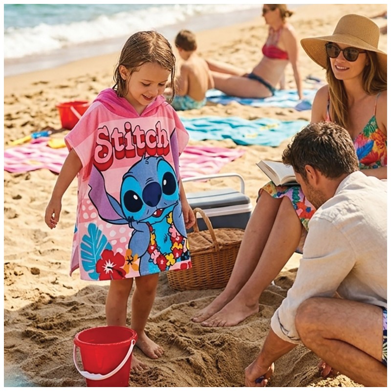 Accappatoio Poncho Micro Terry Fast Dry - Stitch - Disney