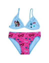 Costume mare bambina 2 pezzi LOL Surprise con top azzurro
