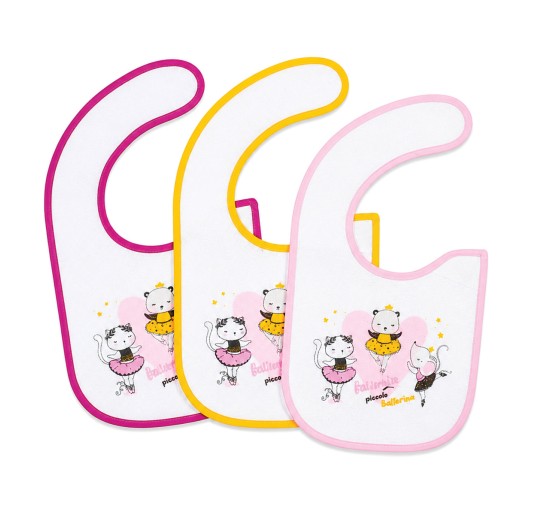 Set 3 bavaglini antimacchia con chiusura strappo