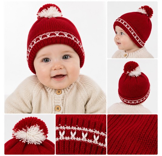 Cappellino neonati in pura lana Mantos 534RS 2