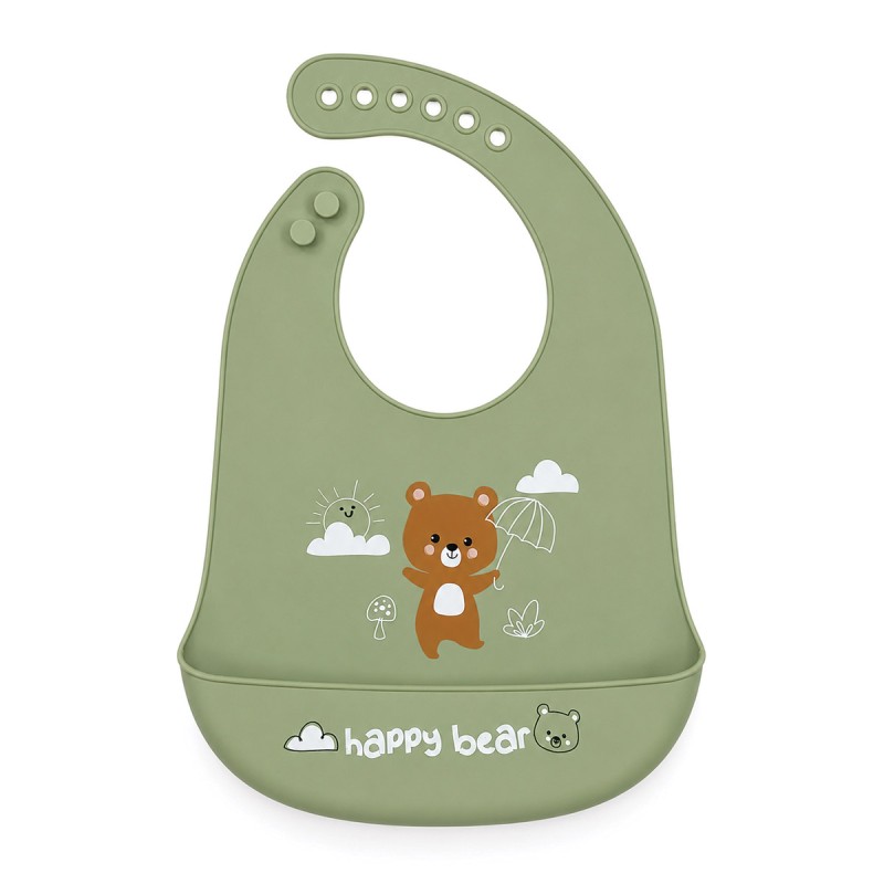 Silicone Feeding Bib - Happy bear...
