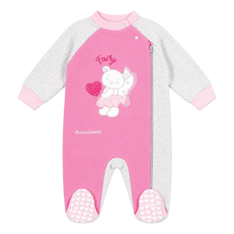 Baby girl zip pajamas with fleece...