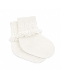 Pure Cotton Baby Socks with Lace Trim - CI4107P - Corredo Italiano