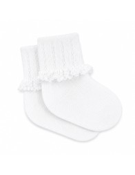 Calzini in puro cotone con pizzo - CI4107P - Corredo Italiano