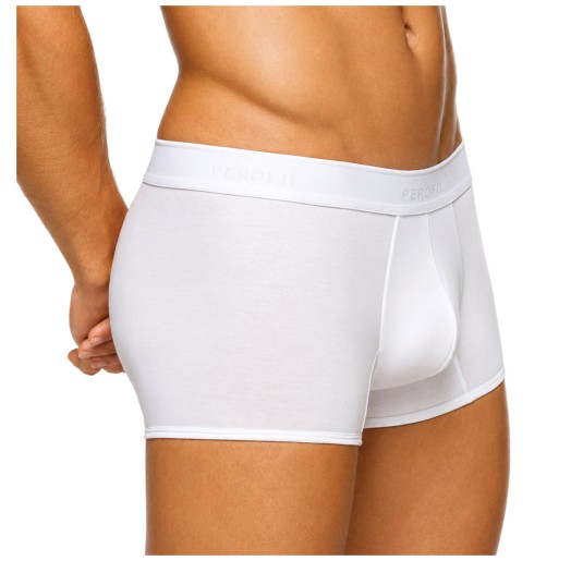 Pack of 3 Perofil men's boxer briefs VPRT00302/3 available in white, black, navy blue, and grey melange. 2
