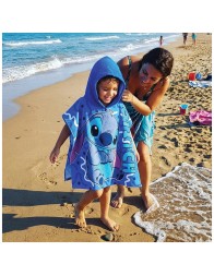 Poncho Micro Terry Fast Dry Blue - Stitch - Disney