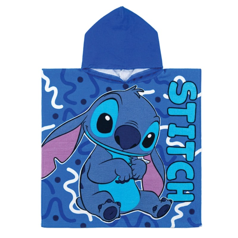 Poncho Micro Terry Fast Dry Blue - Stitch - Disney