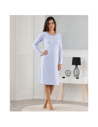 Camicia da notte donna in caldo cotone fantasia floreale - 2527 - Venere