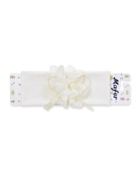 Fascetta per capelli neonata panna con fiocco chiffon Mafer