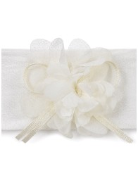 Fascetta per capelli neonata panna con fiocco chiffon Mafer
